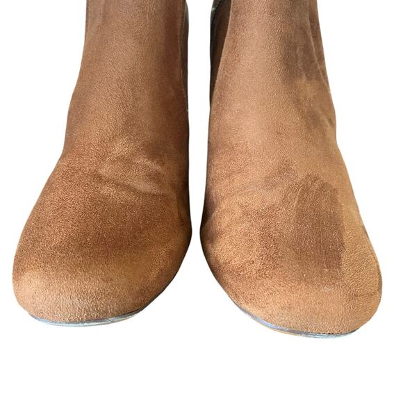 Naturalizer Rebecca Mid-Calf Boots Booties Womens Size 7 Rust Faux Suede Heels - Picture 5 of 10